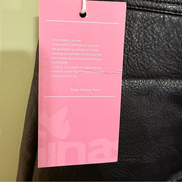 NWT Ginasy faux leather mini skirt wrap , high waisted, A line - Picture 11 of 12